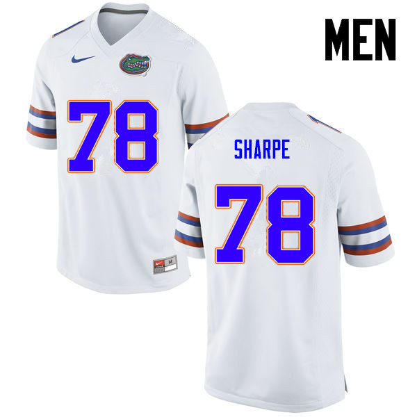 Men Florida Gators #78 David Sharpe College Football Jerseys-White